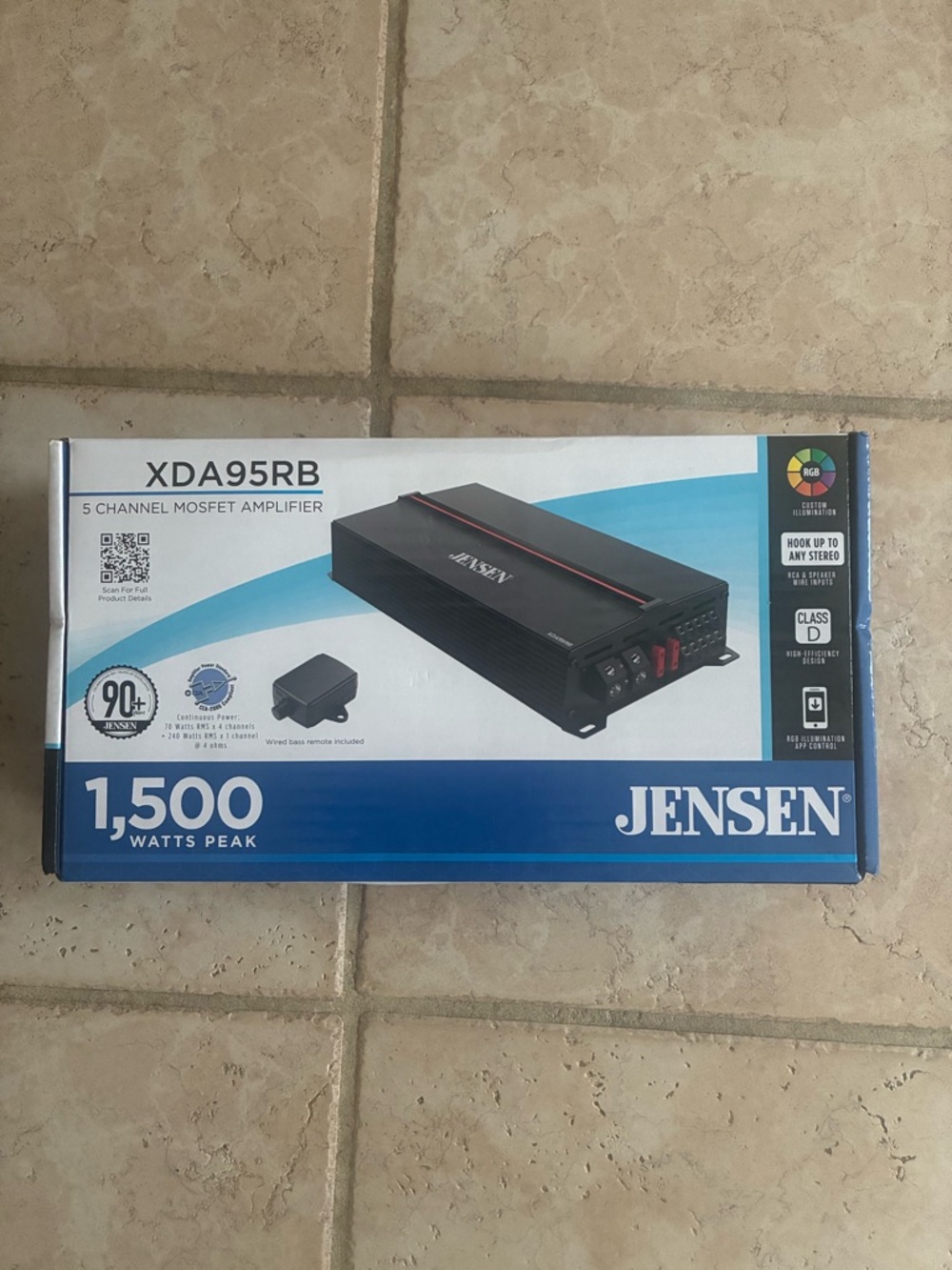 Jensen XDA95RB 5-Channel 1500 Watt Car Amplifier - Black